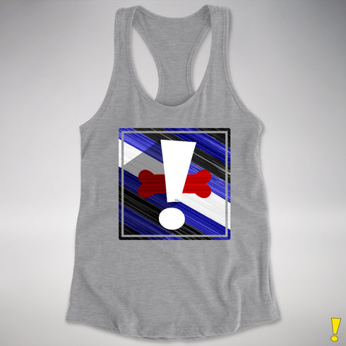 Puppy Pride Flag Exclamation Point Racerback Tank